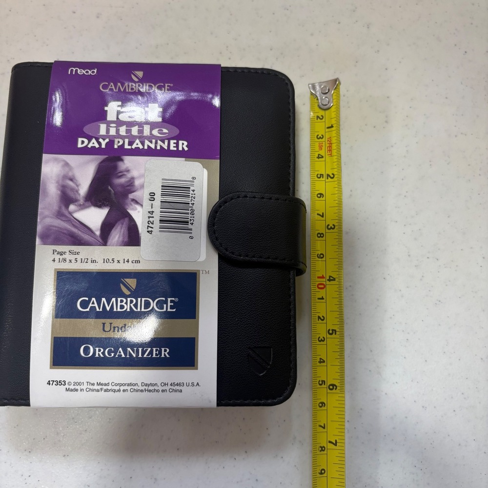 NEW Mead Cambridge Fat Little Day Planner Undated Organizer Black Vintage 2001 - Picture 3 of 15